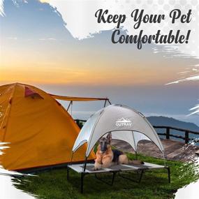 img 1 attached to 🐶 Outrav Pet Cot with Canopy Shade Tent & Carry Along Travel Bag – Portable Foldable Indoor Outdoor Cooling Elevated Dog Bed with Removable Pop Up Sunshade Dome Gazebo Awning, Large or XL – Gray for Enhanced SEO