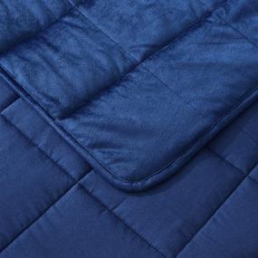 img 2 attached to 🛌 Premium Solid Stitched Oversized Weighted Blanket for Ultimate Comfort - Micromink Microfiber Throw with Box Stitching - Twin, Queen, King, Cal King Sizes - Calming and Cozy - 15lbs, 20lbs, 25lbs - Soft Blanket in Cal King, Chocolate Shade