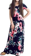 lyxiof floral dresses with convenient pockets for girls' casual clothing logo
