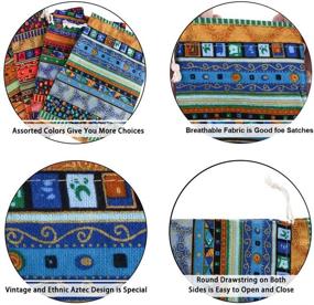 img 2 attached to 👜 Set of 20 Assorted 5x7 Inch Ethnic Egyptian Style Drawstring Jewelry Coin Pouches, Small Cloth Burlap Bags for Candy, Wedding Party, and Valentine Favors