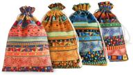 👜 set of 20 assorted 5x7 inch ethnic egyptian style drawstring jewelry coin pouches, small cloth burlap bags for candy, wedding party, and valentine favors logo