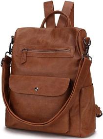 img 4 attached to VONXURY Women's Leather Backpack Daypack - Handbags and Wallets for Ladies