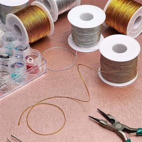 img 3 attached to 💎 High-Quality Jewelry Making String Cord Set: 100 Yards, Gold and Silver, 6-Pack