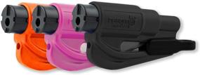 img 4 attached to RESQME Family Pack of 3: The Original 2-in-1 Seatbelt Cutter and Window Breaker Emergency Keychain Car Escape Tool, Made in USA - Black, Pink, Orange