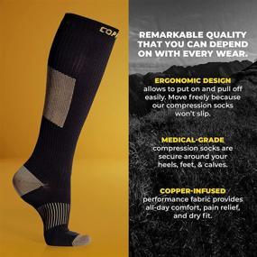 img 1 attached to 🧦 Copper-Infused Compression Socks for Nurses - Comfortable Design, Ideal for Women's Muscle and Joint Recovery - Small-Medium Size