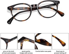 img 2 attached to 👓 Vintage Round Eyeglasses SJ2113 by SOJOS - Blue Light Blocking Glasses for Women and Men