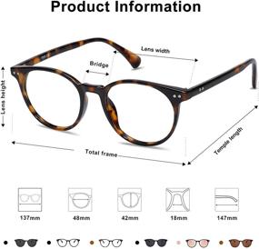 img 1 attached to 👓 Vintage Round Eyeglasses SJ2113 by SOJOS - Blue Light Blocking Glasses for Women and Men