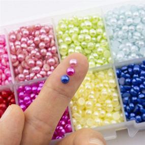 img 1 attached to 🎨 Enhance Your Craft Projects with the Summer-Ray 4mm Assorted Color Flat Back Pearl in Storage Box Set 1"