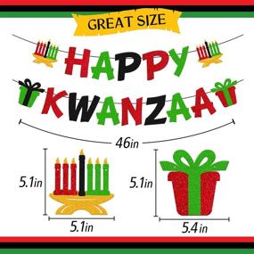 img 2 attached to 🎉 Блестящий красный черный зеленый праздничный баннер Happy Kwanzaa для африканского наследия - украшения для вечеринки в стиле праздника Happy Kwanzaa - праздничное украшение для фестиваля Happy Kwanzaa