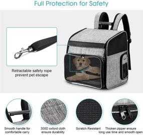 img 3 attached to 🐶 Youthink Dog Backpack Carrier - Airline Approved Pet Carrier Bag with Mesh for Small Dogs Cats Puppies - Comfortable Cat Backpack Bag for Hiking, Travel, Camping, and Outdoor Activities