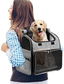 img 4 attached to 🐶 Youthink Dog Backpack Carrier - Airline Approved Pet Carrier Bag with Mesh for Small Dogs Cats Puppies - Comfortable Cat Backpack Bag for Hiking, Travel, Camping, and Outdoor Activities