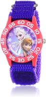 👸 disney kids' frozen elsa and anna watch - purple nylon band - w001789 logo