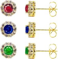 💎 hypoallergenic zirconia birthstone earrings: finest jewelry for girls logo