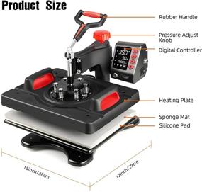 img 3 attached to 👕 TUSY Heat Press Upgrade, Intelligent 12’’x15’ Swing Away Heat Press Machine with Memory Function for 3 Modes - Ideal Sublimation Heat Press for T-Shirts and Pillows