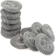 🧽 12-pack of large stainless steel sponges: high quality metal scrubbers and scouring pads logo
