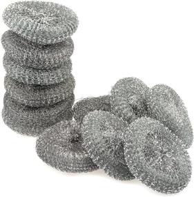 img 3 attached to 🧽 12-Pack of Large Stainless Steel Sponges: High Quality Metal Scrubbers and Scouring Pads