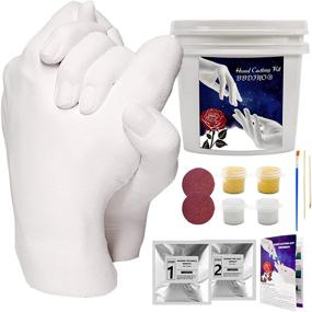 img 4 attached to 🤲 Hand Casting Kit - All-in-One Couples Hand Molding Kit for Unforgettable Keepsakes - Perfect Gift for Anniversaries, Weddings, Friends, Children, Adults, and DIY Art Creations