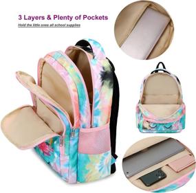 img 3 attached to CAMTOP Preschool Kindergarten Y0058 2 Galaxy Rainbow Backpacks for Kids' Backpacks