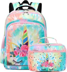 img 4 attached to CAMTOP Preschool Kindergarten Y0058 2 Galaxy Rainbow Backpacks for Kids' Backpacks