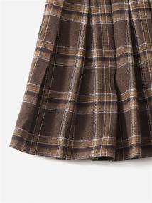 img 2 attached to 👗 Milumia Casual Elastic Flared Tartan Clothing for Girls