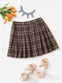 img 3 attached to 👗 Milumia Casual Elastic Flared Tartan Clothing for Girls