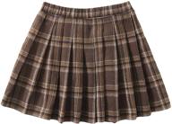 👗 milumia casual elastic flared tartan clothing for girls logo