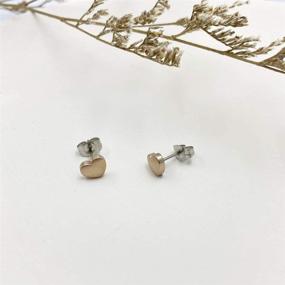 img 1 attached to 💎 Stunning Tiny Heart Stud Earrings in Gold/Rose Gold/Silver - Perfect Minimalist Titanium Helix/Rook/Cartilage Earrings for Women/Men/Girls, Includes Titanium Earring Backs