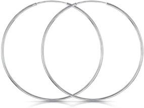 img 4 attached to 👌 Stylish and Safe: Get Your 5 Pairs of Authentic 925 Sterling Silver Earring Hoops - Lightweight and Hypoallergenic