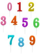 colorful 10 count number candles for birthday cake - topper, decoration for kids & adults' anniversary, wedding, party celebration logo