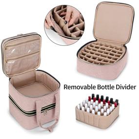 img 1 attached to 💅 YARWO Nail Polish Organizer Case - Holds 72 Bottles, Dusty Rose - Detachable Storage Bag for Nail Polishes and Tools (Bag Only)