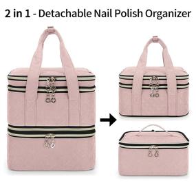 img 3 attached to 💅 YARWO Nail Polish Organizer Case - Holds 72 Bottles, Dusty Rose - Detachable Storage Bag for Nail Polishes and Tools (Bag Only)