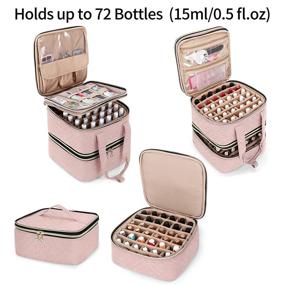 img 2 attached to 💅 YARWO Nail Polish Organizer Case - Holds 72 Bottles, Dusty Rose - Detachable Storage Bag for Nail Polishes and Tools (Bag Only)