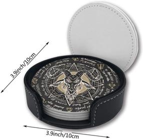 img 3 attached to 🔥 Stylish Satanic Pentagram Coasters: Premium Leather Kitchen Food Service Equipment & Supplies