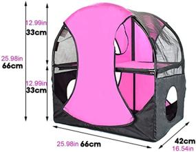 img 1 attached to Portable Cat Condos: Foldable Compound House Playpen Enclosures + Cage Bed with Wheels, Tent Toys for Indoor/Outdoor Kittens to Rest and Play