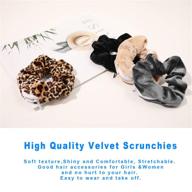 hidden zipper pocket velvet scrunchies hair ties elastic bands for women girls hair accessories set of 4 - great scrunchy gift for friends logo