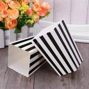 img 1 attached to 🍿 24pcs NUOLUX Popcorn Boxes: Stylish Paper Containers with White/Black Stripes