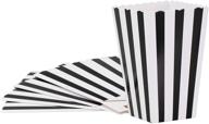 🍿 24pcs nuolux popcorn boxes: stylish paper containers with white/black stripes логотип