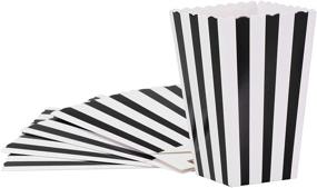 img 4 attached to 🍿 24pcs NUOLUX Popcorn Boxes: Stylish Paper Containers with White/Black Stripes