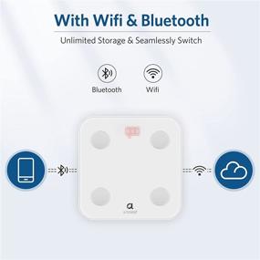 img 1 attached to 📊 Весы Arboleaf с измерением ИМТ, весом и синхронизацией данных через Wi-Fi и Bluetooth, анализ 14 параметров композиции тела в приложении фитнеса, вместительность до 400 фунтов, белого цвета.