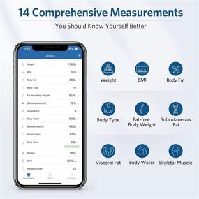 img 3 attached to 📊 Весы Arboleaf с измерением ИМТ, весом и синхронизацией данных через Wi-Fi и Bluetooth, анализ 14 параметров композиции тела в приложении фитнеса, вместительность до 400 фунтов, белого цвета.