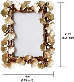 img 3 attached to 🍁 Vintage Ginkgo Leaves Resin Picture Frame 4x6 - Vertical Decorative Photo Frame Stand Holder for Home Office Bedroom - Table Desk Display