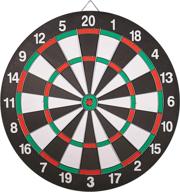 🎯 dart board set - double-sided 15 inch dartboard game | 6 brass-plastic darts included | ideal for man caves, adults, teens, bars, arcades, billiard rooms, parties, offices, and family leisure sports логотип