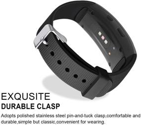 img 2 attached to Запасные ремешки GHIJKL Compatible Gear Fit2: высококачественный силиконовый ремешок для трекера Samsung Gear Fit 2 & 2 Pro (Новый черный) - лучшее качество и идеальная посадка.