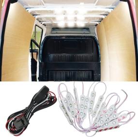img 4 attached to Ampper 12V 60 LEDs Van Interior Light Kits: Ultimate Ceiling Lights Solution for Van RVs, Caravans, Boats, and More - 20 Modules in Crisp White