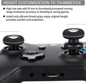 img 1 attached to 👾 Playrealm FPS Thumbstick Extender & Silicone Grip Cover - 2 Sets for Xbox Series X/S & Xbox One Controller, Ghost Design