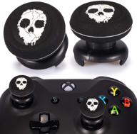 👾 playrealm fps thumbstick extender & silicone grip cover - 2 sets for xbox series x/s & xbox one controller, ghost design logo