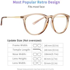 img 1 attached to 👓 Stylish Round Blue Light Blocking Glasses for Women Men, Yaroce Anti Glare UV Digital Eye Strain Computer Glasses - Light Brown Crystal, Ideal for Gaming