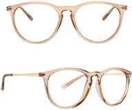 👓 stylish round blue light blocking glasses for women men, yaroce anti glare uv digital eye strain computer glasses - light brown crystal, ideal for gaming logo