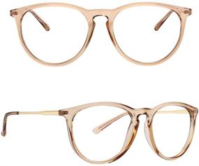 img 4 attached to 👓 Stylish Round Blue Light Blocking Glasses for Women Men, Yaroce Anti Glare UV Digital Eye Strain Computer Glasses - Light Brown Crystal, Ideal for Gaming