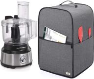 🔌 luxja dust cover for cuisinart and hamilton beach 10-14 cup food processors, gray - includes accessories pockets logo